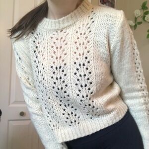 Woven heart sweater size S